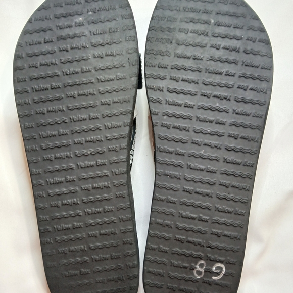 Yellow Box Sparkly Black Bow Sandals - Picture 2 of 7